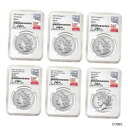 【極美品/品質保証書付】 アンティークコイン 銀貨 2021 $1 Morgan and Peace Silver Dollar 6pc Set NGC MS70 FR David Ryder Signature [送料無料] #sot-wr-011095-804