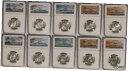  アンティークコイン コイン 金貨 銀貨  2020 P & D Samoa Weir Salt Marsh Tallgrass 10 Coin Set Quarter 25c NGC MS 67