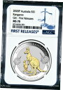 2020 P オーストラリア 金メッキ シルバー カンガルー NGC MS 70 1 オンス コイン OGP 金箔 FR-B ラベル付き2020 P Australia GILDED Silver Kangaroo NGC MS 70 1oz Coin w/OGP gilt FR-B LABEL