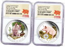 2019 1オンス シルバー 幸運 亥年 富の知恵 2コインセット NGC PF702019 1oz Silver Good Fortune Year of the PIG Wealth Wisdom 2-Coin Set NGC PF70