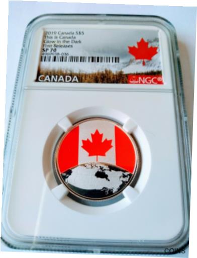 ڶ/ʼݾڽա ƥ    [̵] 2019 Canada S$5 This is Canada Silver NGC SP70 FR Glow in the Dark Coin W/ Fl/Lt