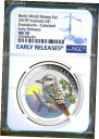 2019 P ベルリン ショー オーストラリア クッカブラ シルバー NGC MS 70 1オンス $1 コイン ER ブルー LB2019 P Berlin Show Australia Kookaburra Silver NGC MS 70 1oz $1 Coin ER BLUE LB