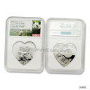 中国 2018 バレンタイン バンブー パンダ 1 オンス シルバー ハート型 NGC PF70 UC SKU#6468China 2018 Valentine Bamboo Panda 1 oz Silver Heart-shaped NGC PF70 UC SKU#6468