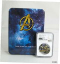 【極美品/品質保証書付】 アンティークコイン コイン 金貨 銀貨 送料無料 MARVEL AVENGERS Infinity War Thanos 2018 2oz Fiji SILVER PF70 Antiqued EPIC