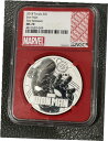 2018 ツバル マーベル アイアンマン 1 オンス シルバー コイン NGC MS70 最初にストライクされたものの 1 つ2018 Tuvalu Marvel Iron Man 1 oz Silver Coin NGC MS70 One Of The First Struck