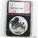 2018 ツバル マーベル アベンジャーズ アイアンマン NGC MS69 初回リリース 1 オンス シルバー 0.9992018 Tuvalu Marvel Avengers Iron Man NGC MS69 FIrst Releases 1 Oz Silver .999