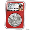 2017 (S) $1 アメリカン シルバー イーグル NGC MS70 ブラック ER ラベル レッド コア2017 (S) $1 American Silver Eagle NGC MS70 Black ER Label Red Core(3)
