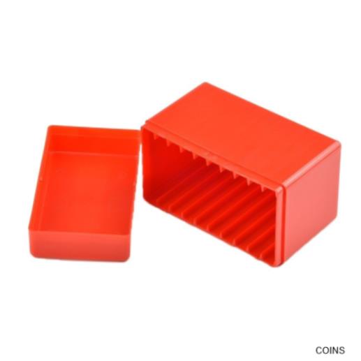 【極美品/品質保証書付】 アンティークコイン コイン 金貨 銀貨 [送料無料] 10 Coin Capacity Holder Slabs Storage Box Case For PCGS NGC Red Plastic