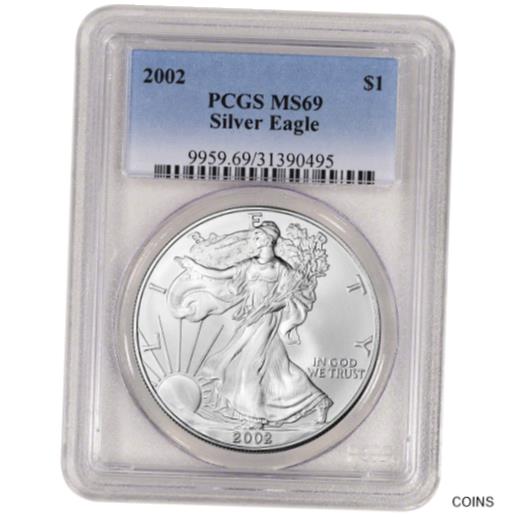 【極美品/品質保証書付】 アンティークコイン コイン 金貨 銀貨 [送料無料] 2002 American Silver Eagle - PCGS MS69