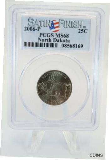 ڶ/ʼݾڽա ƥ    [̵] 2006-P PCGS MS68 North Dakota State Quarter Satin Finish 25C
