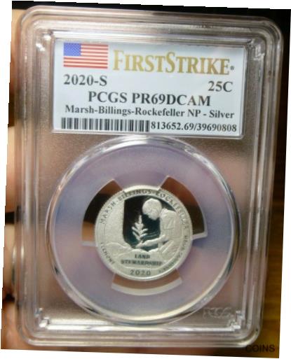 【極美品/品質保証書付】 アンティークコイン コイン 金貨 銀貨 [送料無料] 2020 S Silver 25c marsh billings Rockefeller Np PCGS PR69DCAM First Strike coin