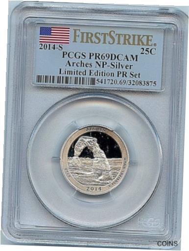 ڶ/ʼݾڽա ƥ    [̵] 2014 S NP Arches Limited Ed Proof Silver Quarter PCGS PR69 DCAM Coin C37