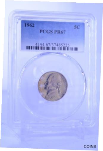 ڶ/ʼݾڽա ƥ    [̵] PR67 1962 JEFFERSON NICKEL PCGS GRADED 5C PROOF COIN LIBERTY US PR 67 TYPE 1 QR