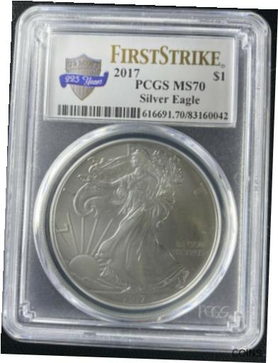 ڶ/ʼݾڽա ƥ    [̵] 2017 American Silver Eagle PCGS MS70 Frist Strike 225th US Mint Anniv Label