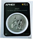 2021 1 オンス .999 シルバー ディズニー グーフィー & ミッキー ファースト ストライク PCGS TEP2021 1 oz .999 silver Disney Goofy & Mickey First Strike PCGS TEP(3)