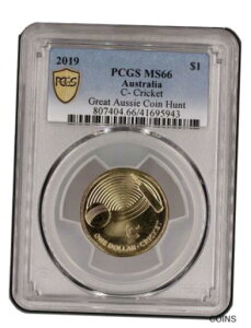 2019 $1 コイン グレート オージー コイン ハント オーストラリア十進数 PCGS C クリケット MS662019 $1 Coin Great Aussie Coin Hunt Australian Decimal PCGS C Cricket MS66