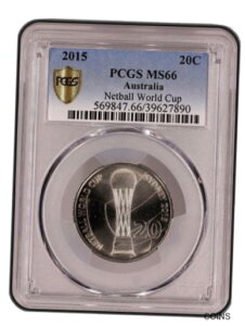 2015 オーストラリア十進数 20 セント PCGS グレード未流通 MS66 ネットボール ワールド カップ2015 Australian Decimal 20 Cent PCGS Grade Uncirculated MS66 Netball World Cup
