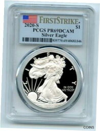 【極美品/品質保証書付】 アンティークコイン 銀貨 2020 S $1 Proof American Silver Eagle Dollar 1oz PCGS PR69DCAM First Strike [送料無料] #sot-wr-011145-1014