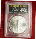 2021 PCGS MS70 タイプ 2 アメリカン シルバー イーグル、ペドロ マルティネス サイン入り野球オート2021 PCGS MS70 Type 2 American Silver Eagle, Pedro Martinez Signed Baseball Auto