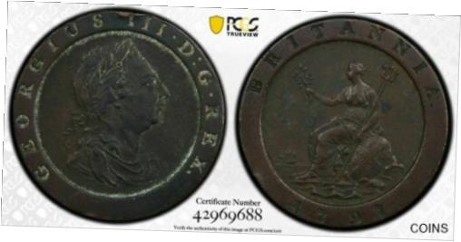  アンティークコイン コイン 金貨 銀貨  1797 PCGS VF Detail Two Pence 2D Great Britian Coin Item #30855A