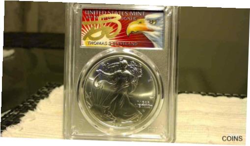 【極美品/品質保証書付】 アンティークコイン 銀貨 2021 $1 Silver Eagle - Type 2 - PCGS MS70 - Thomas S. Cleveland AIP Master Desig [送料無料] #sot-wr-011145-573 1