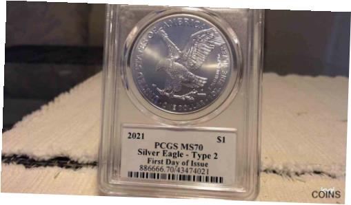 【極美品/品質保証書付】 アンティークコイン 銀貨 2021 $1 Silver Eagle - Type 2 - PCGS MS70 - Thomas S. Cleveland AIP Master Desig [送料無料] #sot-wr-011145-573 2