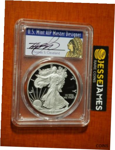 yɔi/iۏ؏tz AeB[NRC RC   [] 2011 W PROOF SILVER EAGLE PCGS PR70 DCAM CLEVELAND SIGNED NATIVE CHIEF LABEL