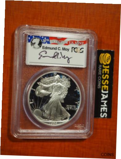 1994 P プルーフ シルバー イーグル PCGS PR69 DCAM エドマンド モイ 直筆サイン入りフラッグ ラベル1994 P PROOF SILVER EAGLE PCGS PR69 DCAM EDMUND MOY HAND SIGNED FLAG LABEL