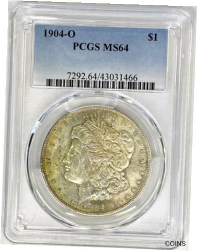 1904年 O $1 モーガン シルバー ドル PCGS MS64 BU UNC コイン 宝石に近いマルチカラー1904 O $1 MORGAN SILVER DOLLAR PCGS MS64 BU UNC COIN MULTI COLOR TONED NEAR GEM