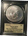 yɔi/iۏ؏tz AeB[NRC RC   [] 2016-W BURNISHED SILVER EAGLE PCGS SP70 THOMAS CLEVELAND FDOI LETTERED EDGE