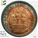 yɔi/iۏ؏tz AeB[NRC RC   [] 1960 SOUTH AFRICA ONE PENNY BU PCGS MS64 RB COLOR TONED COIN IN COIN HIGH GRADE