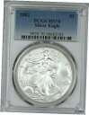 2002 $1 シルバー イーグル PCGS MS70 ブルー ラベル2002 $1 Silver Eagle PCGS MS70 Blue Label