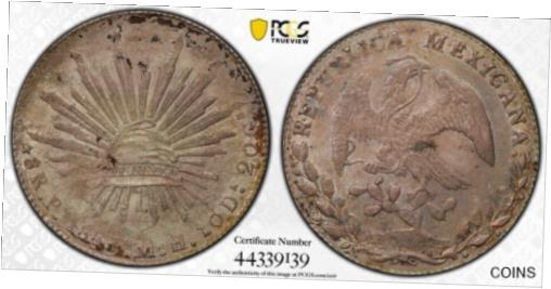 yɔi/iۏ؏tz AeB[NRC RC   [] 1883-Pi MH PCGS AU50 Pi72 8R Reales Silver Coin Item #33429A