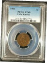 【極美品/品質保証書付】 アンティークコイン コイン 金貨 銀貨 [送料無料] 1864 L Indian Head Cent PCGS XF40 2079.40/84763774 Exquisite Coin Rare