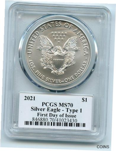 【極美品/品質保証書付】 アンティークコイン コイン 金貨 銀貨 [送料無料] 2021 $1 American Silver Eagle Type 1 PCGS MS70 FDOI Fred Haise 2