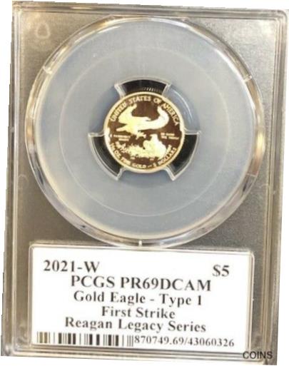 ڶ/ʼݾڽա ƥ    [̵] PCGS PR69 DCAM 2021-W $5 Gold Eagle, Type 1, Reagan Legacy Series, First Strike