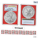 セール価格 - 10 ロット - 2021 1 オンス シルバー イーグル タイプ 2 PCGS MS 70 FS (レッド フレーム)Sale Price -...