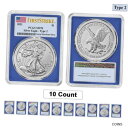 セール価格 - 10 ロット - 2021 1 オンス シルバー イーグル タイプ 2 PCGS MS 70 FS ブルー フレームSale Price - L...