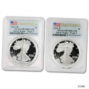 yɔi/iۏ؏tz AeB[NRC RC   [] Set of 2 2021-W and 2021-S $1 Silver Eagle Type 2 PCGS PR70DCAM First Strike