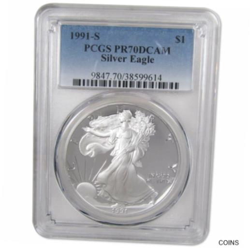 【極美品/品質保証書付】 アンティークコイン コイン 金貨 銀貨 [送料無料] 1991 S American Eagle Dollar PR 70 DCAM PCGS 1 oz .999 Fine Silver $1 Proof Coin 1