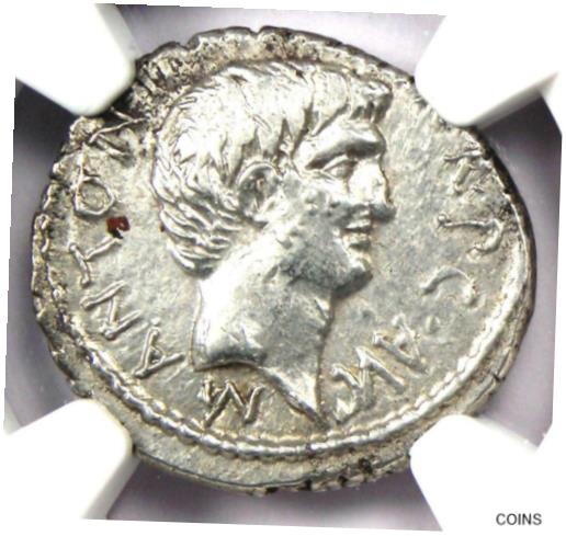  アンティークコイン 銀貨 Marc Antony and Octavian AR Denarius Roman Silver Coin 41 BC - Certified NGC AU  #sct-wr-011201-10285