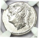 ローマン Q. ミヌシウス テルマス Mf. AR デナリウス マーズ コイン 103 BC - 認定 NGC AURoman Q. Minucius Ther...