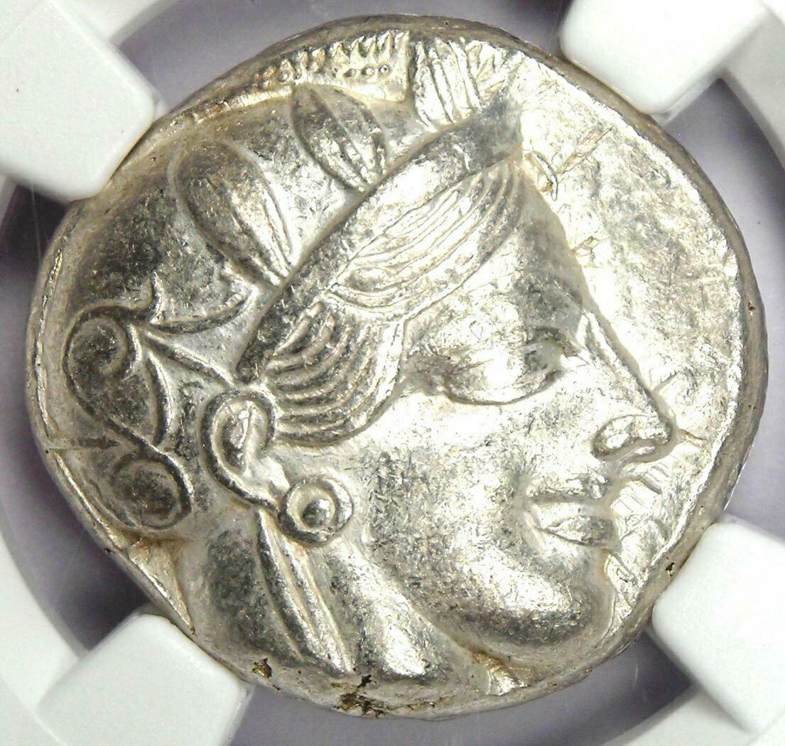 yɔi/iۏ؏tz AeB[NRC RC   [] Athens Greece Athena Owl Tetradrachm Ancient Coin 440-404 BC - Certified NGC AU