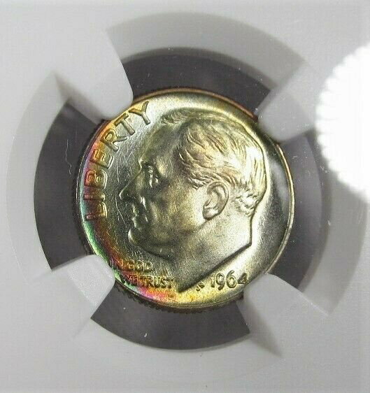 ڶ/ʼݾڽա ƥ  1964-D Top Pop Silver Roosevelt Dime NGC MS68 Toned Coin AJ168 [̵] #sct-wr-011201-17004