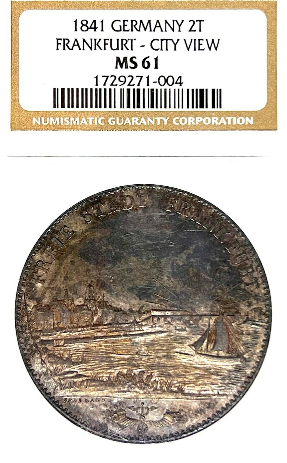 ڶ/ʼݾڽա ƥ Ų German State Frankfurt 1841 2 Talers Coin Th...