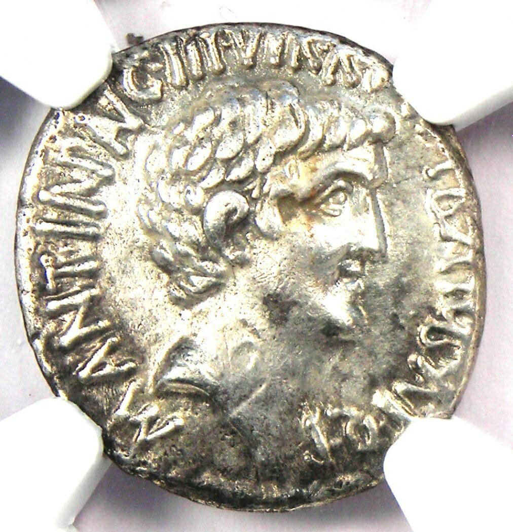  アンティークコイン コイン 金貨 銀貨  Marc Antony and Octavian AR Denarius Roman Silver Coin 41 BC - NGC XF (EF)