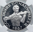 yɔi/iۏ؏tz AeB[NRC RC   [] 1967 AUSTRIA Blue Danube Waltz VIOLINIST VINTAGE Silver 50 Shilg Coin NGC i89270
