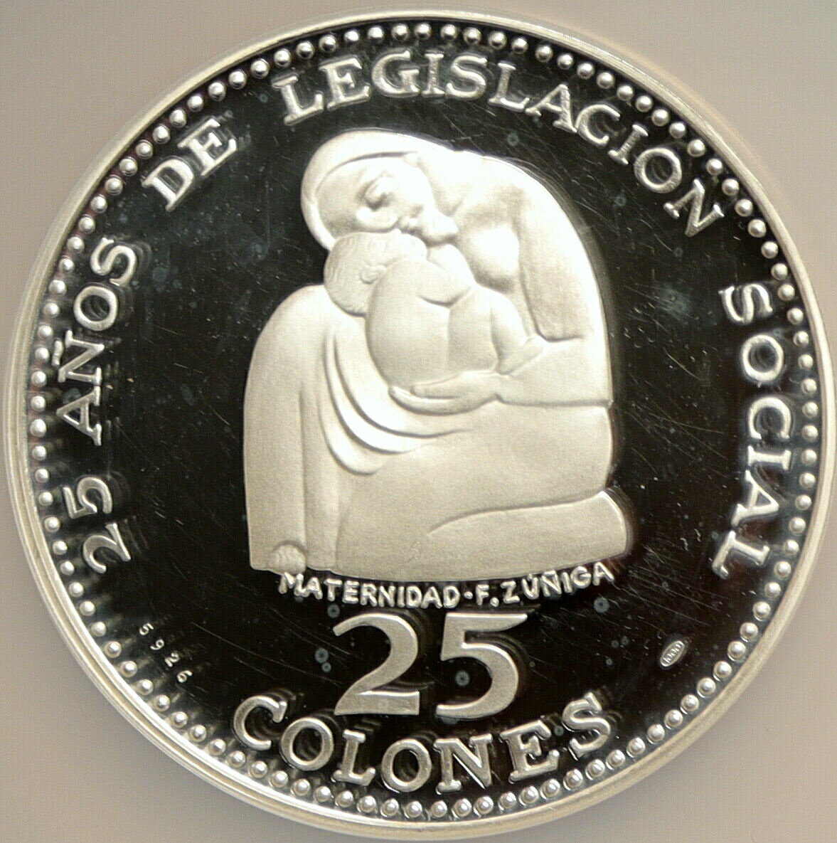  アンティークコイン コイン 金貨 銀貨  1970 COSTA RICA Social Legislation 25YR Proof Silver 25 Colon NGC Coin i103887