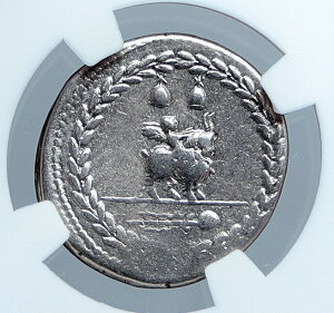 ローマ共和国 85BC ヴェヨヴィス ジーニアス ゴート アマルテイア 古代銀貨 NGC i59898Roman Republic 85BC Vejovis Genius Goat Amaltheia Ancient Silver Coin NGC i59898