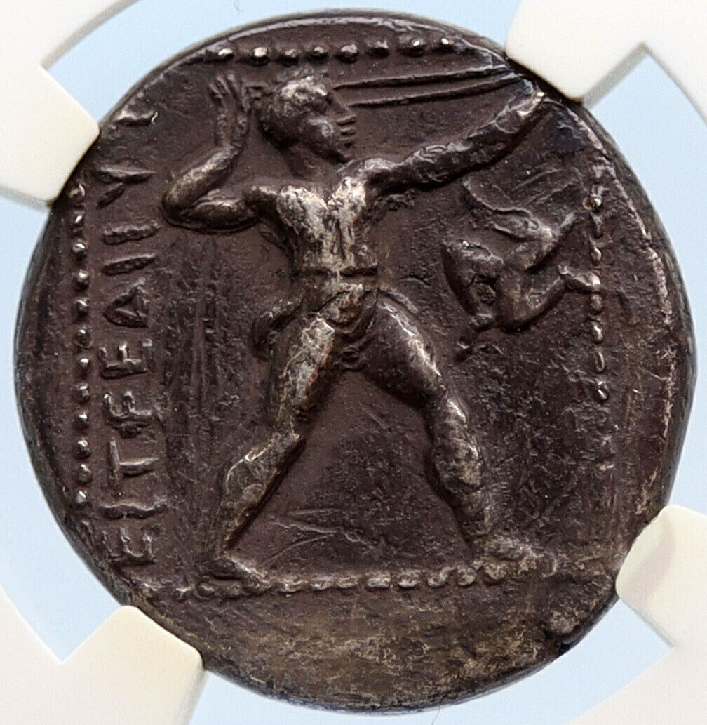  アンティークコイン コイン 金貨 銀貨  Aspendos Pamphylia 370BC ATHLETES WRESTLE Slinger Silver Greek Coin NGC i60209